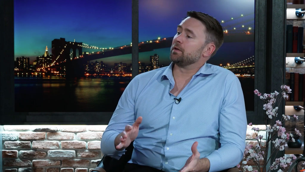 Seth Lowry interviewed on set